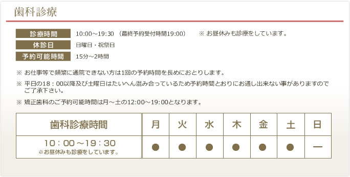 歯科診療時間