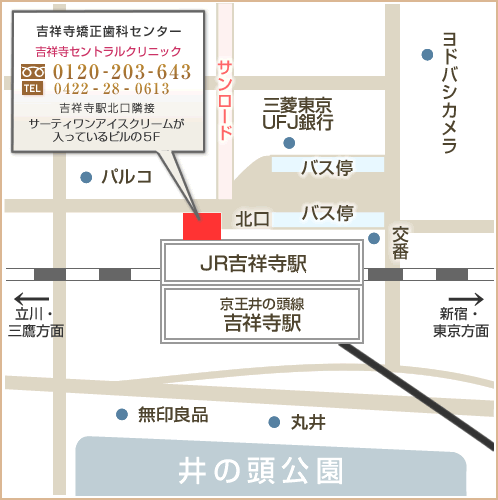 吉祥寺矯正歯科センター地図